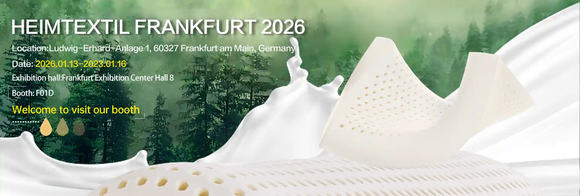2026ko Etxeko eta Merkataritza Ehungintzako Nazioarteko Azokarako prest? Bisitatu Jiasheng Latex F01D-n